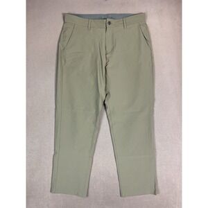 Free Fly Pants Mens 38x32 Green Nomad Slim Straight Leg Stretch UPF 50+ Mid Rise